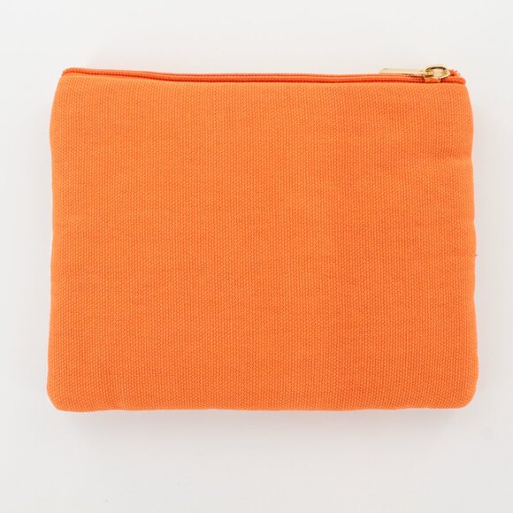 New KAY LEE NY Beaded Orange w/Flowers Coin Purse/Makeup Bag ❤️Made in India❤️ - Picture 2 of 2